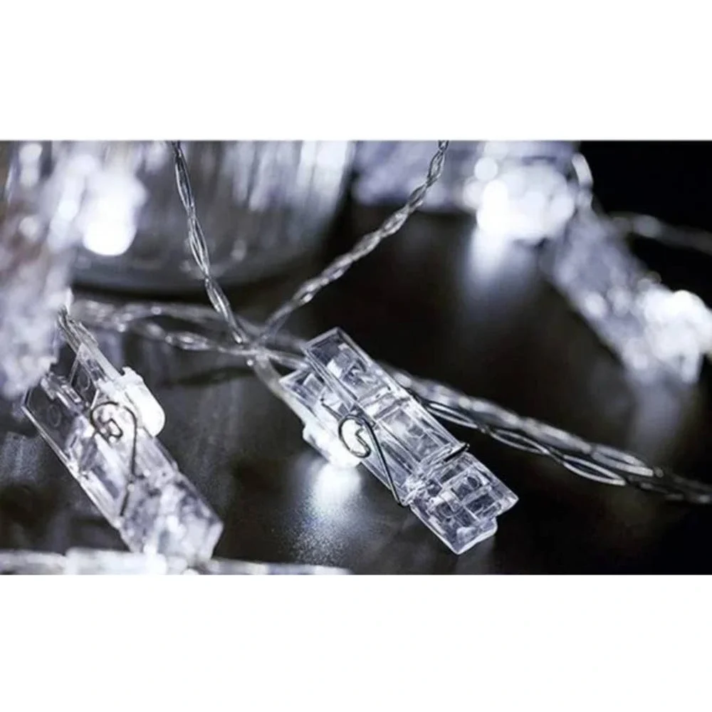 LED Clips Fairy Lights for Hanging Photos‎ and Memories, 20 Warm Lights~~NWT